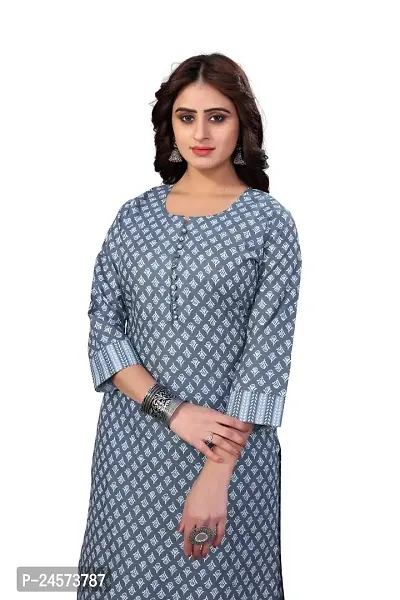 Women's Cotton Blend Straight Printed Kurta Bottom Set-thumb2