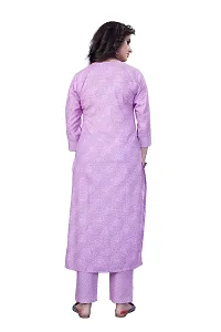 Women's Cotton Blend Straight Printed Kurta Bottom Set-thumb2