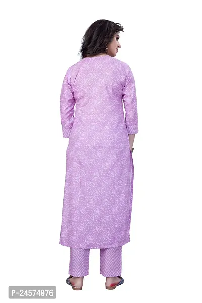 Women's Cotton Blend Straight Printed Kurta Bottom Set-thumb3