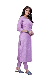 Women's Cotton Blend Straight Printed Kurta Bottom Set-thumb3