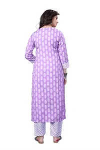 Women's Cotton Blend Straight Printed Kurta Bottom Set-thumb2