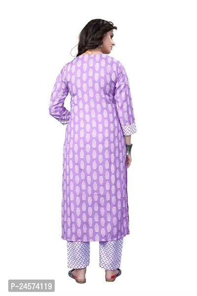 Women's Cotton Blend Straight Printed Kurta Bottom Set-thumb3