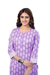 Women's Cotton Blend Straight Printed Kurta Bottom Set-thumb1