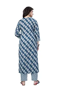 Women's Cotton Blend Straight Printed Kurta Bottom Set-thumb3