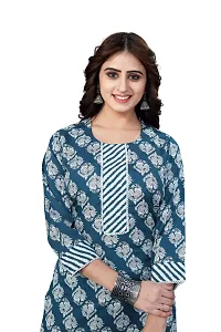 Women's Cotton Blend Straight Printed Kurta Bottom Set-thumb1