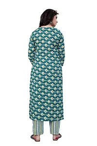 Women's Cotton Blend Straight Printed Kurta Bottom Set-thumb2