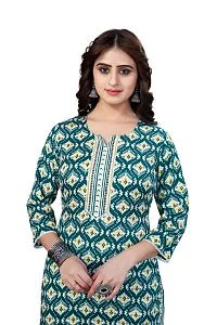 Women's Cotton Blend Straight Printed Kurta Bottom Set-thumb1