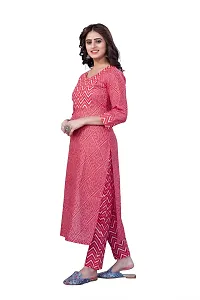 Women's Cotton Blend Straight Printed Kurta Bottom Set-thumb3