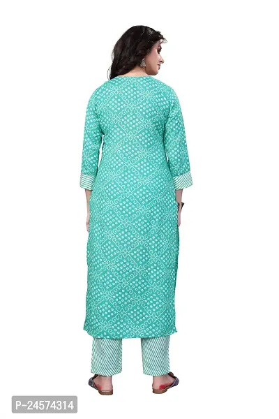 Women's Cotton Blend Straight Printed Kurta Bottom Set-thumb4