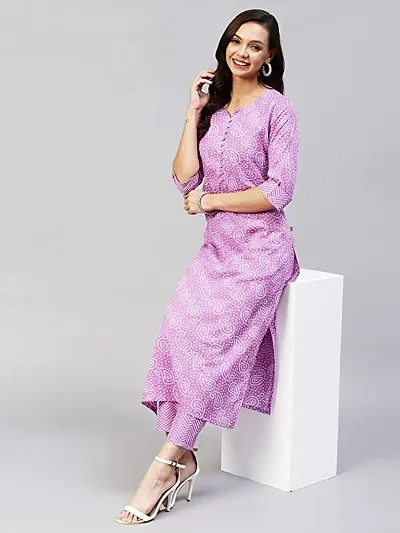 Stylish Straight Cotton Blend Kurta Bottom Set