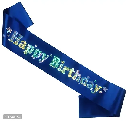 Days OFF Happy Birthday Sash for Dress-up and Party Celebration (Happy Birthady (Blue))-thumb0