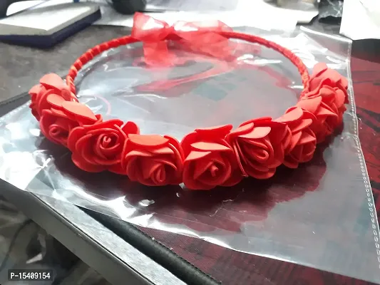 Days OFF Rose Flower Crown Tiara Headbands Floral For Girls/Kids and Women (Red Rose)