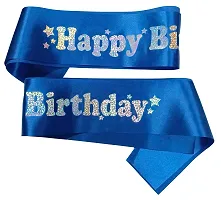 Days OFF Happy Birthday Sash for Dress-up and Party Celebration (Happy Birthady (Blue))-thumb1