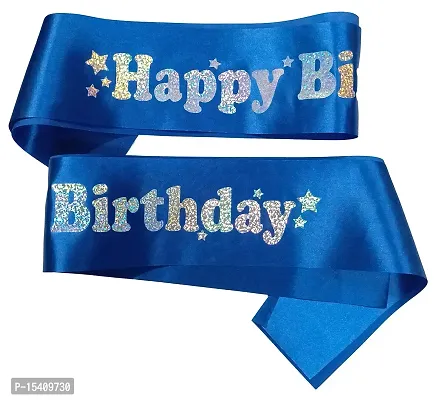 Days OFF Happy Birthday Sash for Dress-up and Party Celebration (Happy Birthady (Blue))-thumb2