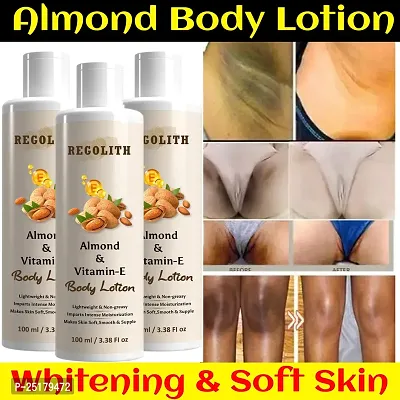 Regolith Almond  Vitamin -E Body Lotion Skin Whitening Body Lotion for Dry Skin Protection with Almond Oil  Vitamin E 100ML(Pack of 3)