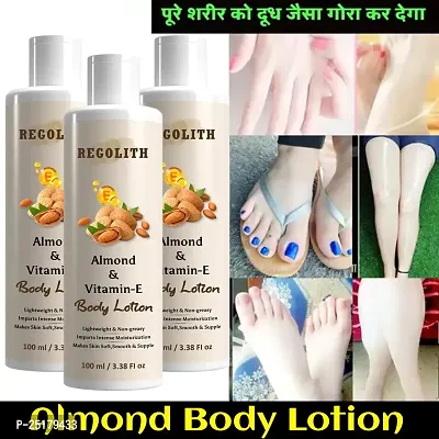 Regolith Almond  Vitamin -E Body Lotion Skin Whitening Body Lotion for Dry Skin Protection with Almond Oil  Vitamin E 100ML(Pack of 3)