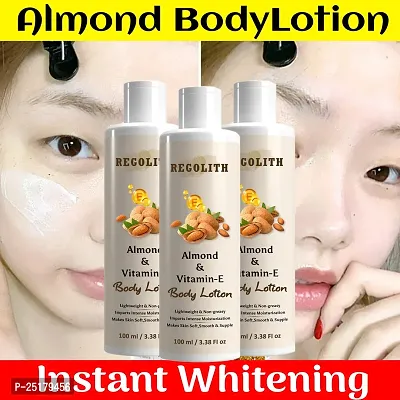 Regolith Almond  Vitamin -E Body Lotion Skin Whitening Body Lotion for Dry Skin Protection with Almond Oil  Vitamin E 100ML(Pack of 3)