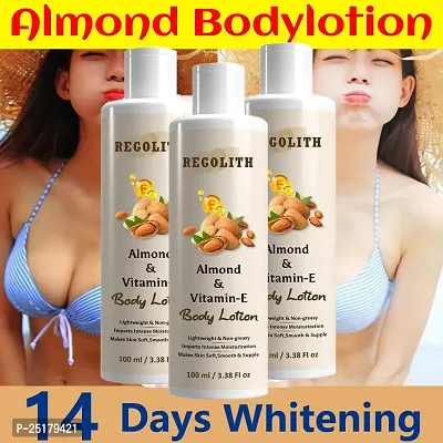 Regolith Almond  Vitamin -E Body Lotion Skin Whitening Body Lotion for Dry Skin Protection with Almond Oil  Vitamin E 100ML(Pack of 3)