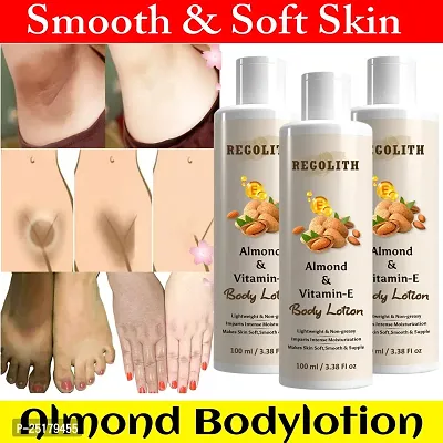 Regolith Almond  Vitamin -E Body Lotion Skin Whitening Body Lotion for Dry Skin Protection with Almond Oil  Vitamin E 100ML(Pack of 3)