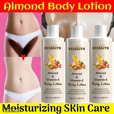 Regolith Almond  Vitamin -E Body Lotion Skin Whitening Body Lotion for Dry Skin Protection with Almond Oil  Vitamin E 100ML(Pack of 3)