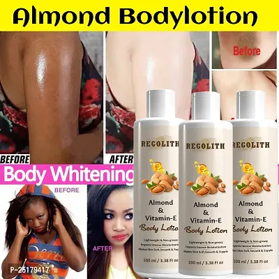 Regolith Almond  Vitamin -E Body Lotion Skin Whitening Body Lotion for Dry Skin Protection with Almond Oil  Vitamin E 100ML(Pack of 3)