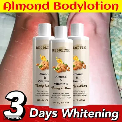 Regolith Almond  Vitamin -E Body Lotion Skin Whitening Body Lotion for Dry Skin Protection with Almond Oil  Vitamin E 100ML(Pack of 3)-thumb0