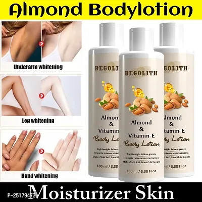 Regolith Almond  Vitamin -E Body Lotion Skin Whitening Body Lotion for Dry Skin Protection with Almond Oil  Vitamin E 100ML(Pack of 3)