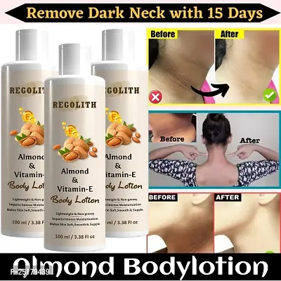 Regolith Almond  Vitamin -E Body Lotion Skin Whitening Body Lotion for Dry Skin Protection with Almond Oil  Vitamin E 100ML(Pack of 3)-thumb0