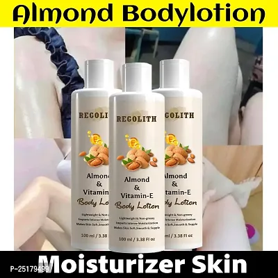 Regolith Almond  Vitamin -E Body Lotion Skin Whitening Body Lotion for Dry Skin Protection with Almond Oil  Vitamin E 100ML(Pack of 3)-thumb0