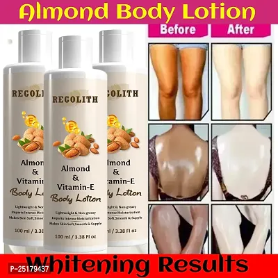 Regolith Almond  Vitamin -E Body Lotion Skin Whitening Body Lotion for Dry Skin Protection with Almond Oil  Vitamin E 100ML(Pack of 3)