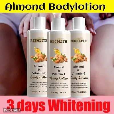 Regolith Almond  Vitamin -E Body Lotion Skin Whitening Body Lotion for Dry Skin Protection with Almond Oil  Vitamin E 100ML(Pack of 3)