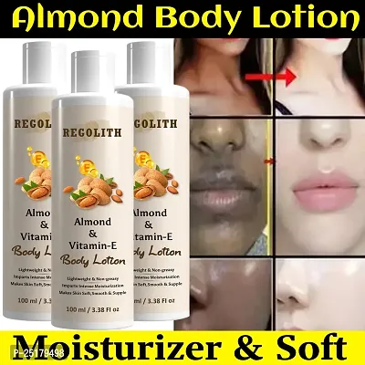 Regolith Almond  Vitamin -E Body Lotion Skin Whitening Body Lotion for Dry Skin Protection with Almond Oil  Vitamin E 100ML(Pack of 3)-thumb0