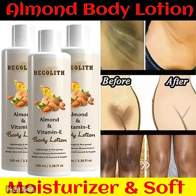 Regolith Almond  Vitamin -E Body Lotion Skin Whitening Body Lotion for Dry Skin Protection with Almond Oil  Vitamin E 100ML(Pack of 3)