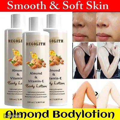 Regolith Almond  Vitamin -E Body Lotion Skin Whitening Body Lotion for Dry Skin Protection with Almond Oil  Vitamin E 100ML(Pack of 3)