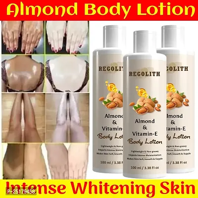 Regolith Almond  Vitamin -E Body Lotion Skin Whitening Body Lotion for Dry Skin Protection with Almond Oil  Vitamin E 100ML(Pack of 3)