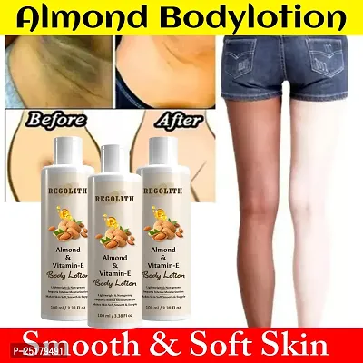 Regolith Almond  Vitamin -E Body Lotion Skin Whitening Body Lotion for Dry Skin Protection with Almond Oil  Vitamin E 100ML(Pack of 3)