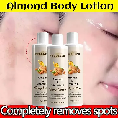 Regolith Almond  Vitamin -E Body Lotion Skin Whitening Body Lotion for Dry Skin Protection with Almond Oil  Vitamin E 100ML(Pack of 3)-thumb0