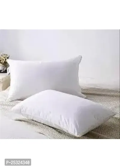 Poly Cotton Plain White Pillow Set Of 2-thumb0