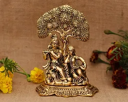 Senegal Brass Finish Lord Radha Krishna Idol Murti with Cow Love Couple Statue/Sculputer Gift Handicraft Idol for Temple/Home/Office (6 inches) (Radha Krishna Under Tree-thumb4