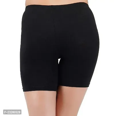 Women  Girls Cycling Shorts (Black Cotton Lycra Yoga- Cycling Shorts_Black_14-15 Years)-thumb2