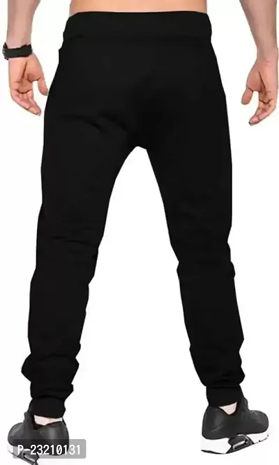 Livsaucy Solid Men Black Track Pants-thumb2