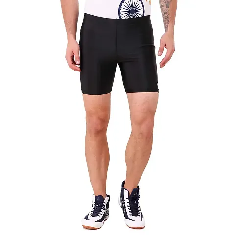 Stylish Nylon Solid Regular Shorts For Men