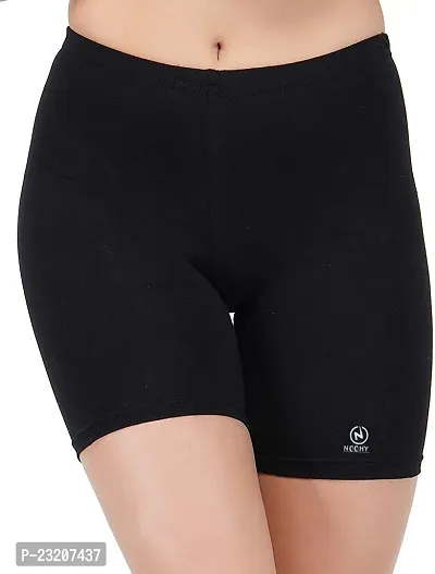 COVETKART Women's  Girl's Cycling Shorts (Cycling short-Black-M_Black_Medium)