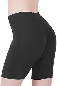 Livsaucy Stretchable Shorts for Woman for Yoga and Sports Activities Compression Woman Skin Fit Shorts Black-thumb2