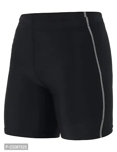 ZIXIN Men's Compression Sports Shorts Half Tights Black