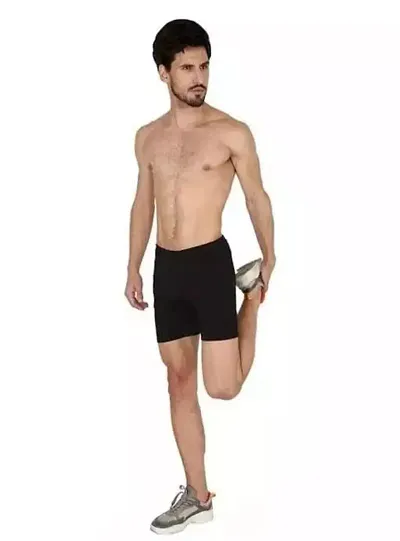 Stylish Nylon Solid Regular Shorts For Men