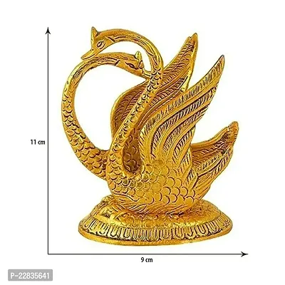 Livsaucy Home Decor Metal Swan Napkin Holder Or Duck Tissue Paper Dispenser Stand Showpiece For Dining Table- Golden ,Pack Of 2
