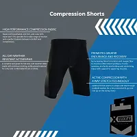 Luxify HYPing Compression Shorts for Men Gym Sports Best Tights Skins Short Half for Running, Swimming, Yoga, Cricket, Football, Athlete Wear Nylon, Black (XL, 1)-thumb2