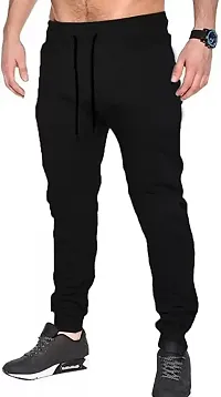 Livsaucy Solid Men Black Track Pants-thumb2