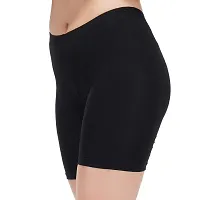 Shree RADHEE Creations Soft Cotton Stretchable Shorts for Women and Girls (Size-XL) Black-thumb2